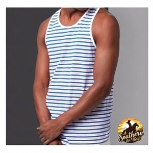 PACSUN - Blue and White Nautical Striped Tank Top